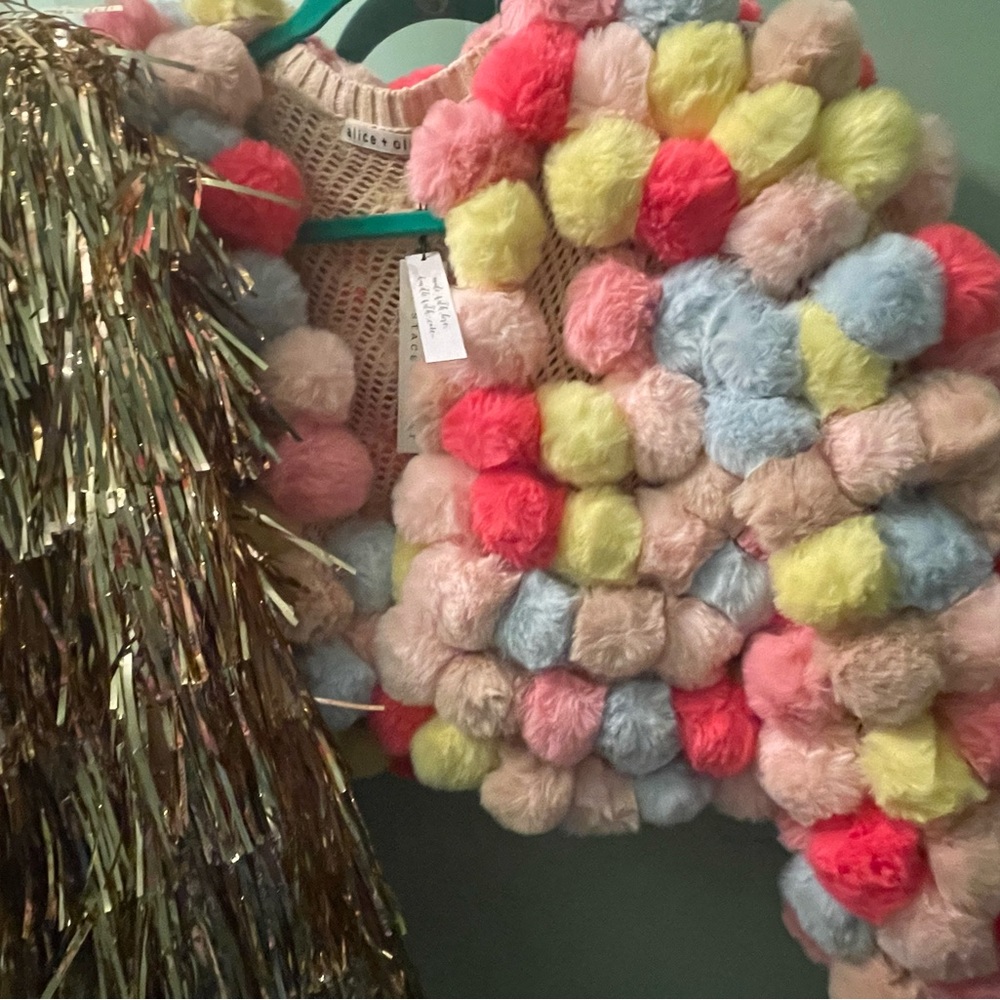 Alice and Olivia Jackets tinsel and pom pom